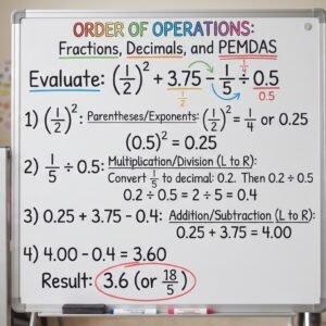 Apply fractions, decimals, and order of operations
